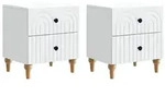 vidaXL Nachttisch 2 pcs Wei&szlig; 43 x 34,5 x 48 cm Holzwerkstoff
