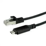 ROLINE USB 3.2 Gen 2 Typ C zu Gigabit Ethernet Konverterkabel, schwarz, 2 m