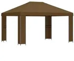 vidaXL Pavillon 4 x 3 m Taupe Polyester und Stahl 190