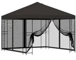 vidaXL Garten Pavillon mit Seitenw&auml;nden 3 x 3 m Anthrazit