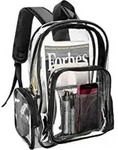 Klarer PVC-Rucksack Transparent wasserdicht Schule Theater -Schwarz