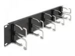 Delock Verlegetafel f&uuml;r Rack-Kabelmanagement - mit 10 Metallhaken - Schwarz -...