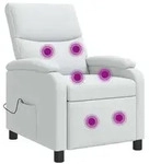 vidaXL Massage Relaxsessel Wei&szlig; Stoff