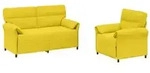 vidaXL Sofa Set 2 stk. Helles Gelb Stoff