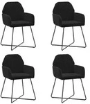 vidaXL Esszimmerst&uuml;hle 4 pcs Samt (V) Schwarz 55 x 50 x 84 cm