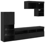 vidaXL TV-Wandger&auml;te 6 pcs Schwarz Eichen-Optik Holzwerkstoff
