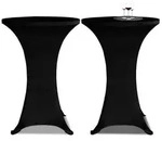 2 x Tischhusse f&uuml;r Stehtisch Stretchhusse &Oslash;70 cm schwarz