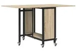 vidaXL Faltbarer Esstisch mit Rollen 130 x 80 x 76,5 cm Stahl PB