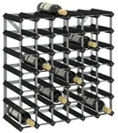 vidaXL Weinregal f&uuml;r 42 Flaschen Schwarz Massivholz Kiefer