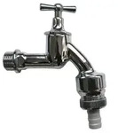 Auslaufventil 3/4 Zoll, Waschmaschinenventil, Knebelventil, verchromt