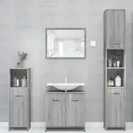 vidaXL Badezimmerschrank Grau Sonoma 30x30x183,5 cm Holzwerkstoff