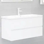 vidaXL Waschbeckenunterschrank Wei&szlig; 90x38,5x45 cm Holzwerkstoff