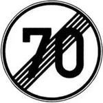 VKZ.278-70 Ronde 600mm Ende 70 km/h RAL-G&uuml;tezeichen Folie RA2