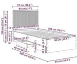 vidaXL Bettgestell mit Stauraum und Kopfteil Wei&szlig; 90 x 200 cm