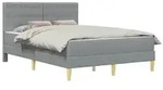 vidaXL Bettgestell mit Matratze Hellgrau 140 x 200 cm Stoff