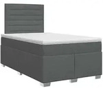 vidaXL Boxspringbett mit Matratze Dunkelgrau 120 x 200 cm Stoff