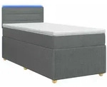 vidaXL Boxspringbett mit Matratze Dunkelgrau 80 x 200 cm Stoff
