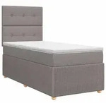 vidaXL Boxspringbett mit Matratze mit Kopfteil Taupe 90 x 190 cm Stoff