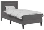 vidaXL Bettgestell mit Matratze Grau 90 x 190 cm Kunstleder