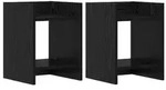 vidaXL Pflanzenst&auml;nder mit Regal 2 pcs Schwarze Eiche 30 x 30 x 40 cm