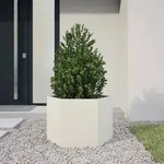 vidaXL Pflanzk&uuml;bel Wei&szlig; Sechseckig 69x60x45 Stahl