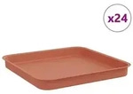 vidaXL Quadratisches Blumentablett 24 pcs Ziegelrot Kunststoff