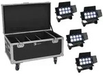 EUROLITE Set 4x Multiflood IP 8x10W RGBW Wash CRMX + Case