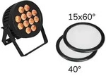 EUROLITE Set LED IP PAR 12x9W SCL Spot + 2x Diffusorscheibe (15x60&deg; und 40&deg;)