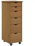 vidaXL Rollschrank Honigbraun 34 x 39 x 93,5 cm Massivholz Kiefer