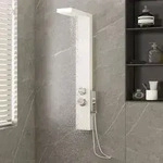 vidaXL Duschpaneel-System Aluminium Wei&szlig;
