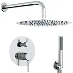 vidaXL Verdecktes Duschsystem (Rund) Silber Edelstahl 201
