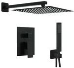 vidaXL Verborgenes Duschsystem (Quadrat) Schwarz Edelstahl 201