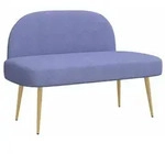 vidaXL Gepolsterte Bank mit R&uuml;ckenlehne Jeans blau 110 x 60 x 76 cm