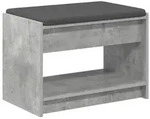 vidaXL Flurbank mit Kissen mit Regal Betongrau 63 x 38 x 45 cm