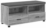 vidaXL Flurbank mit Kissen mit Regal Graues Sonoma 100 x 38 x 46 cm
