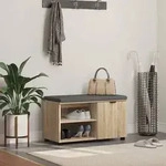 vidaXL Flurbank mit Kissen mit Regal Sonoma-Eiche 80 x 38 x 46 cm