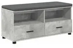 vidaXL Flurbank mit Kissen mit Schubladen Betongrau 100 x 38 x 46 cm