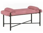 vidaXL Knopfgepolsterte Bank mit Kissen Rosa 110 x 40 x 46 cm Samt
