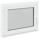 vidaXL Kellerfenster RISOR 80 x 60 cm PVC und Glas Wei&szlig;