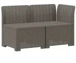 vidaXL 2-Sitzer Garten-Sofa Rattan-Look PP Hellgrau
