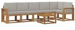 vidaXL Outdoor-Sofagarnitur mit Kissen 7 pcs Nat&uuml;rlich und Hellgrau