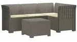 vidaXL 4-Sitzer Garten Sofa mit Kissen Rattan Look PP Hellgrau