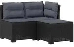 vidaXL 3-Sitzer Garten Sofa mit Kissen Rattan-Look PP Anthrazit