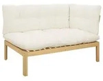 vidaXL Ecksofa Einheit Helles Akazie und cremewei&szlig; 132 x 92 x 82 cm