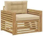 vidaXL Outdoor-Sofa Polyester Wei&szlig; und Beige