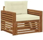 vidaXL Outdoor-Sofagarnitur Massives Akazienholz und Polyester Natur