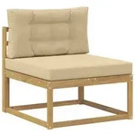 vidaXL Outdoor Mittelsofa Polyester Wei&szlig;