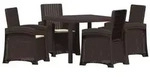 vidaXL Garten Essgruppe 5 stk. Braun und Creme PP