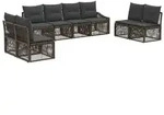 vidaXL Gartensofa-set 8 pcs Grau Poly-Rattan