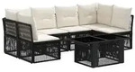 vidaXL Gartensofa-set 7 stk. Schwarz Poly-Rattan